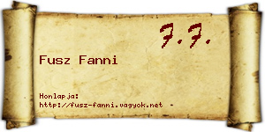 Fusz Fanni névjegykártya