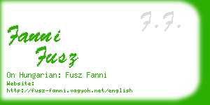 fanni fusz business card